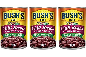 Bush's Chili Beans: Kidney Beans in Mild Chili Sauce (Pack of 3) 16 oz Cans
