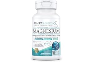 (120 Capsules), 2,253mg Per Serving, Providing 420mg Elemental Magnesium, L-Threonate, Bisglycinate Chelate, Malate, from Kappa Nutrition.