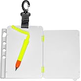Saekodive Foldable Dive Slate with Pencil - Scuba Diving Writing Board | Unterwater Notepad with Graphite Pencil, Waterproof, ABS plastic, Fold Flat for Scuba, Technical Diving and Instruction Use