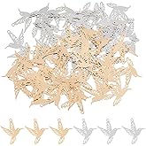 DICOSMETIC 80Pcs 2 Colors Hummingbird Charm Bulk Brass Bird Charms Hollow Flying Animal Charm Filigree Birds Pendants for Jewelry Making Necklace Earring Accessories, Hole: 1.2mm