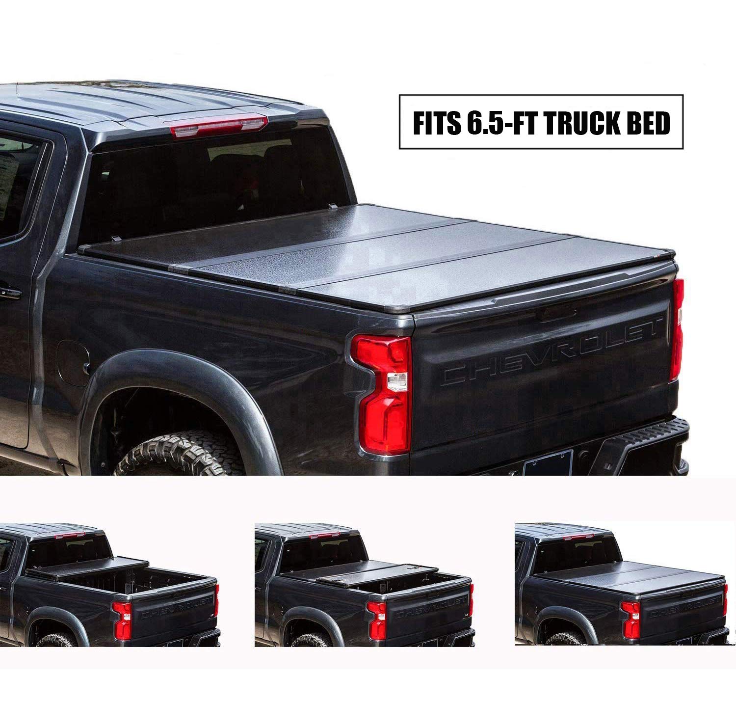 Gevog Hard Tri Fold Truck Bed Tonneau Cover Assembly For 2015 2020 Ford F 150 6 5 78 8 78 9 Styleside Bed With Led Touch Lamp Waterproof Adhesive Tape Buy Online In Brunei At Desertcart Productid 162245564
