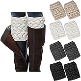 Loritta Womens Boot Socks Winter Warm Crochet Knitted Boot Cuffs Topper Socks Short Leg Warmers Gifts