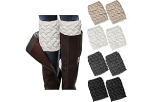 Loritta Womens Boot Socks Winter Warm Crochet Knitted Boot Cuffs Topper Socks Short Leg Warmers Gifts