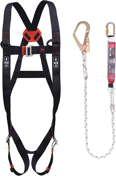 JSP SPARTAN Fall Arrest Kit Harness Lanyard Black Height Safety EN 361 EN 355