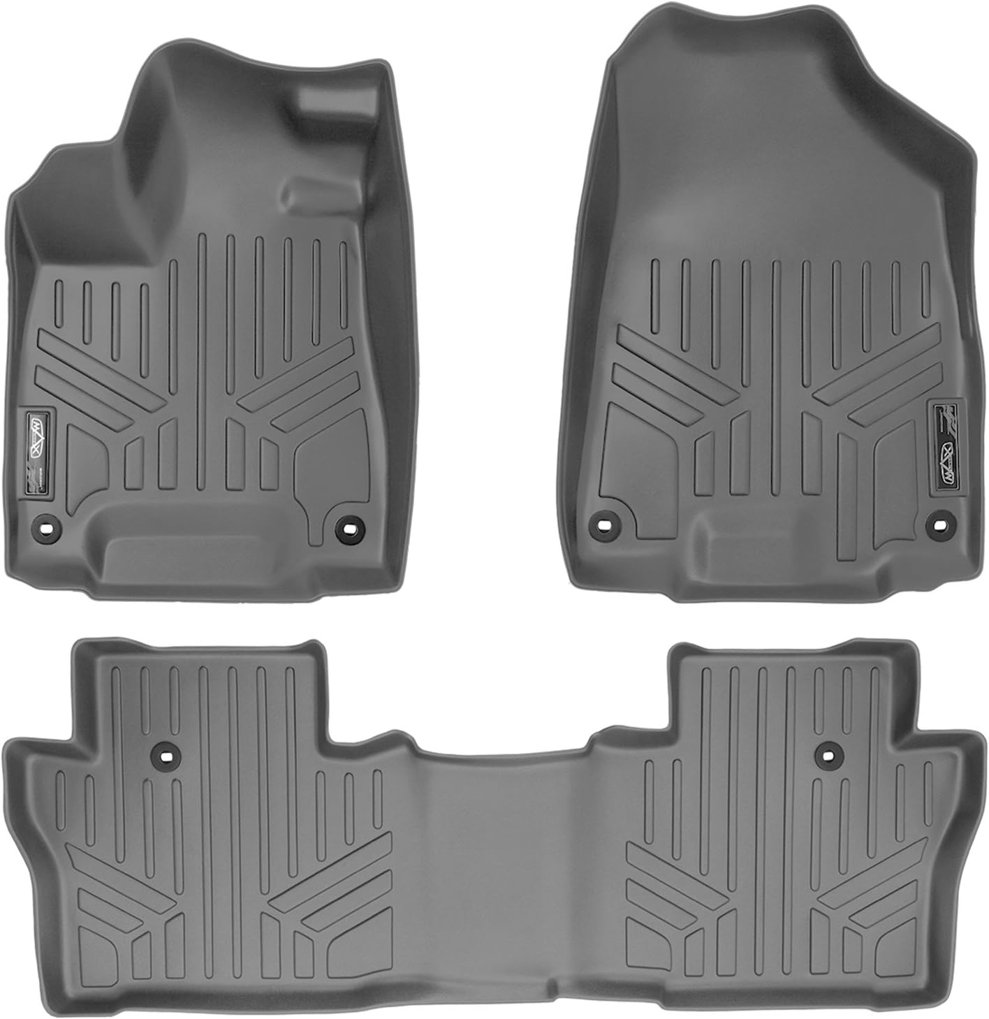 MAXLINER Floor Mats 2 Row Liner Set Grey for 2016-2018 Honda Pilot