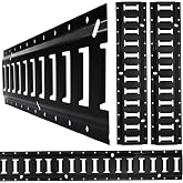 2' E Track Tie Down Rail Kit, 4 Pack, E Track Rails, Black Coated Steel | Secure up to 6,000 lbs, Heavy Duty Etrack, ETrack Bar Rails for Garages, Vans, Motorcycles, Trailers, ATVs (Black, 2ft)