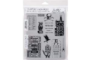 STAMPERS ANONYMOUS Tim Holtz Cling Stamps 7"X8.5"-Mini Halloween #5