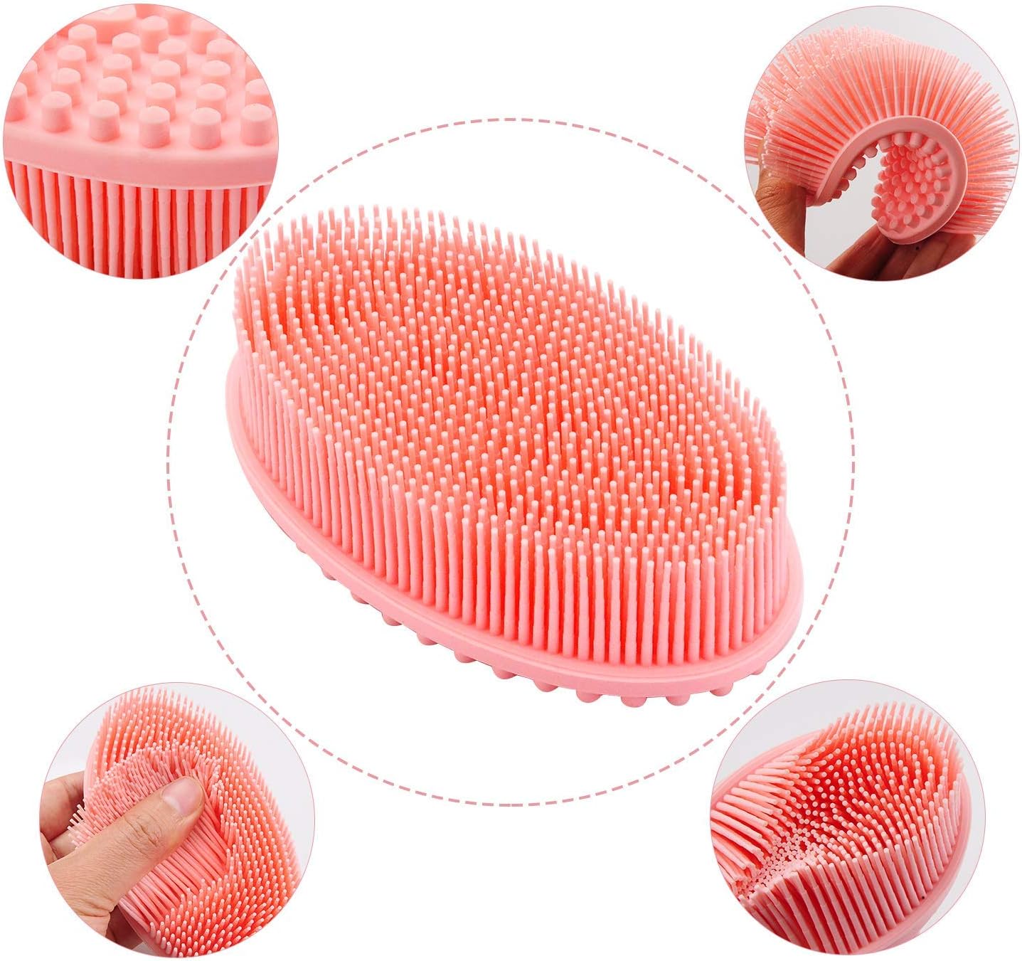 Silicone Loofah Body Scrubber Soft Rubber Loofahs Sponge Back Scrubber