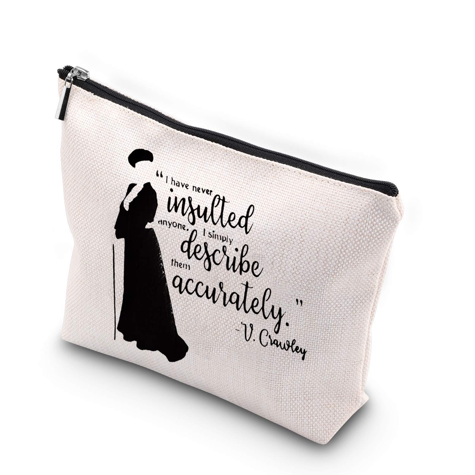 V. Crawley Quote Inspired Gift Zipper Pouch Cosmetics Bag for Fans Lady Violet Feminist Gift (V. Crawley Bag EU)