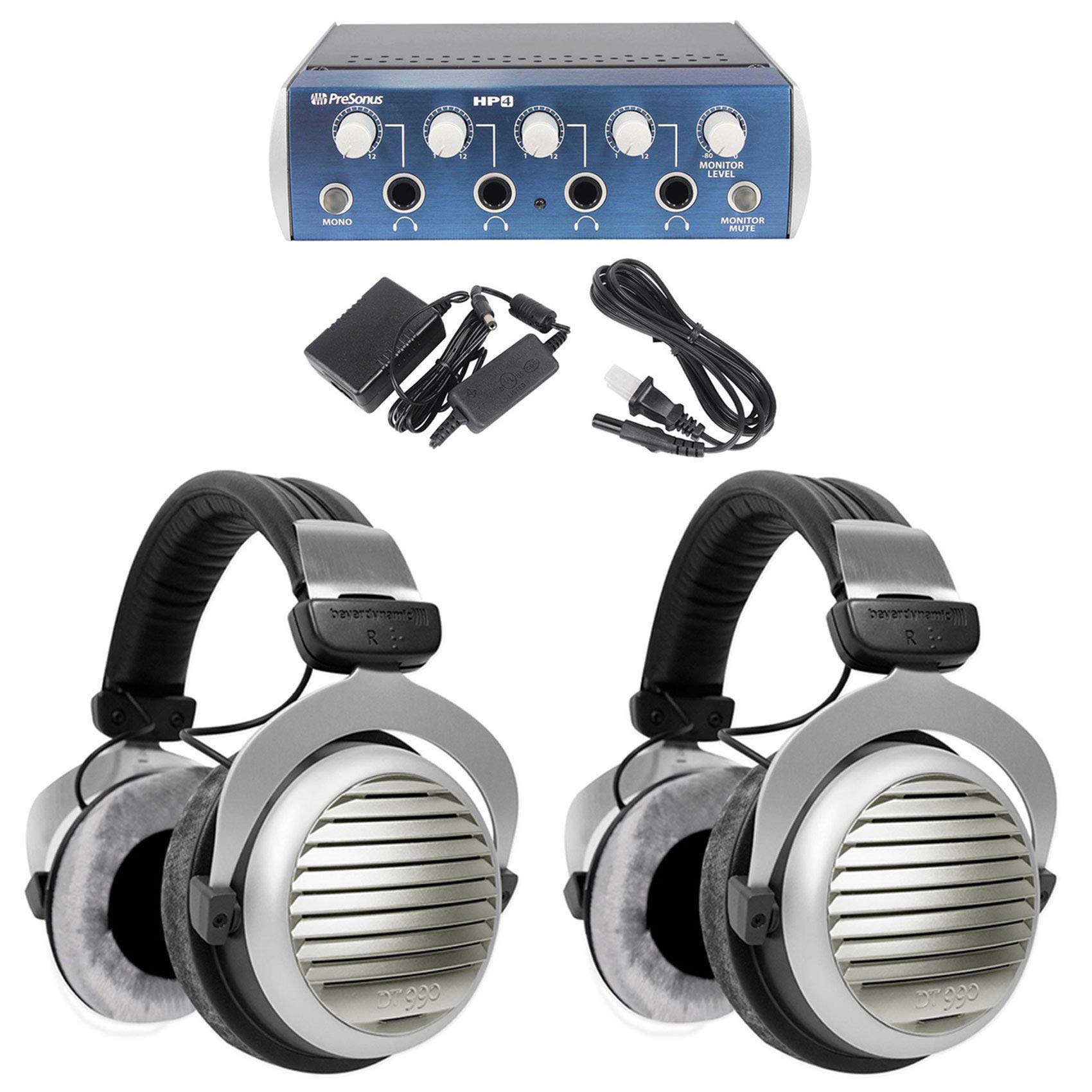 (2) Beyerdynamic DT 990 Premium 250 Ohm Headphones+Presonus Headphone Amplifier