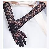 IRYNA Long Lace Gloves Black Elbow Length Opera Silk Hand Sleeves view 5