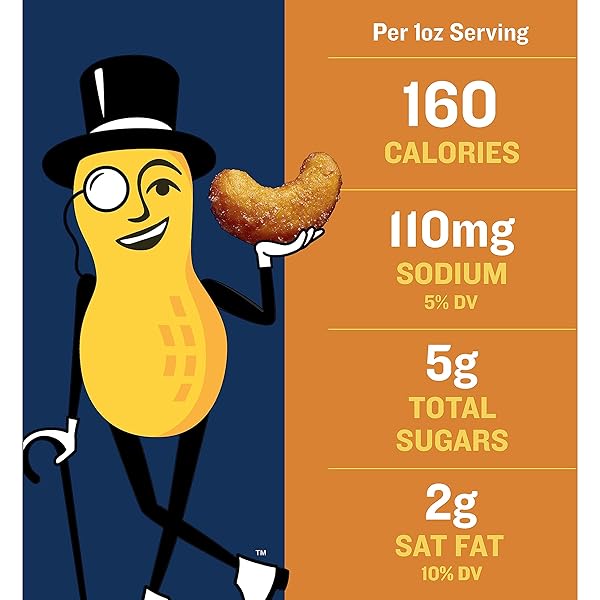PLANTERS DELUXE HONEY ROASTED WHOLE CASHEWS, PARTY SNACK, PLANT-BASED PROTEIN, AFTER SCHOOL SNACK, SWEET AND SALTY SNACK NUTS, QUICK SNACK FOR ADULTS, FLAVORED CASHEWS, KOSHER, 8.25OZ CANISTER