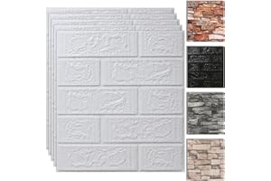 SYYKDEF 10PCS 3D Wall Panels Peel and Stick Foam, Self-Adhesive Decorative 3D Brick Wallpaper Wall Covering, Faux Stone Wall Panel Foam Brick for Living Room, Kitchen, Bathroom