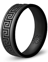 Knot Theory Greek Key Silicone Ring for Men and