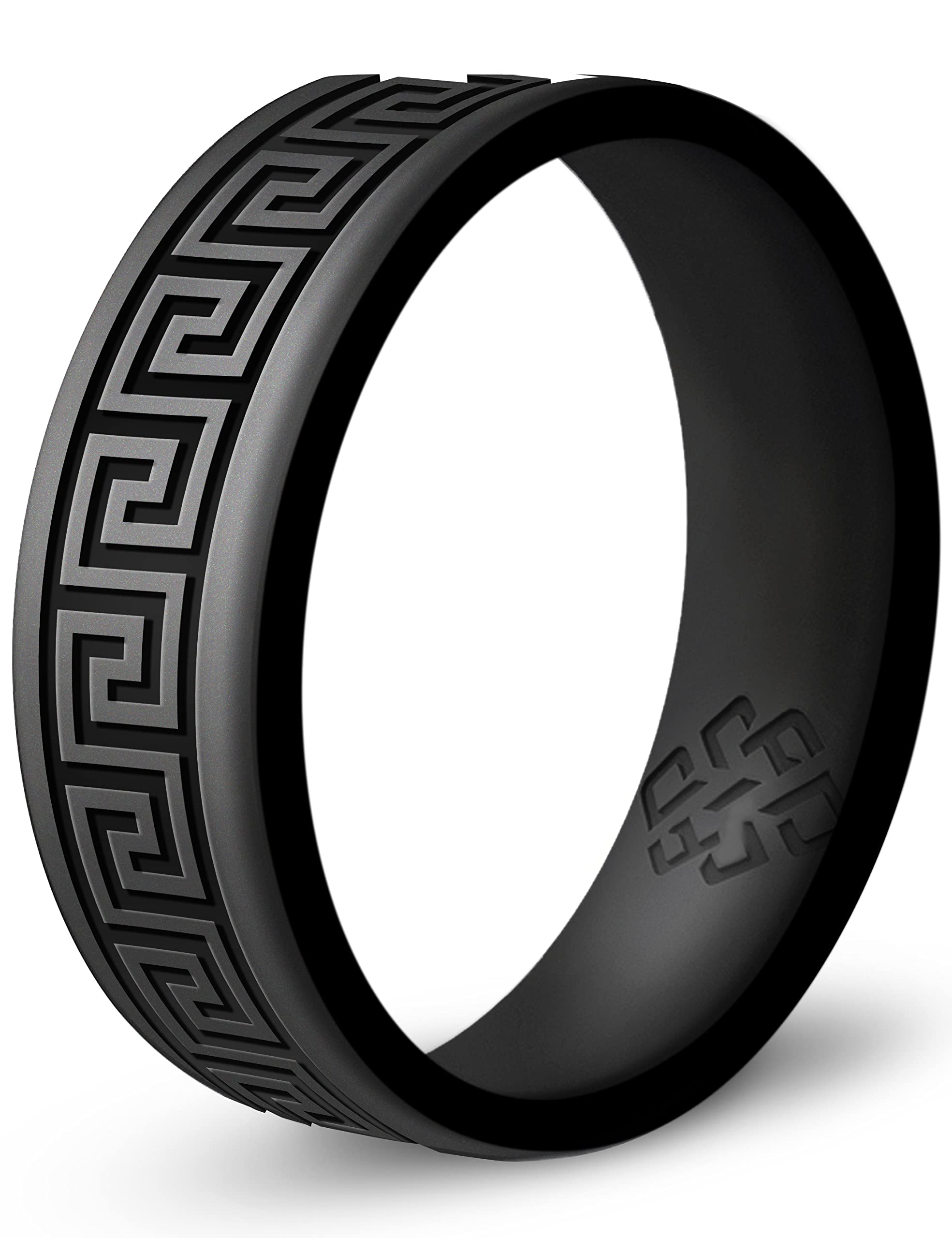 Knot Theory Greek Key Silicone Ring for Men and