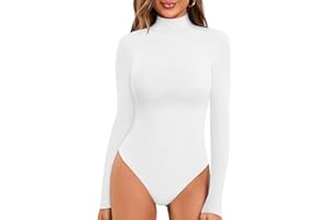 MANGOPOP Women's Mock Turtleneck Sleeveless Tank Tops Ribbed Long Sleeve Bodysuit