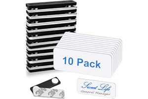 ECJOYHUB Magnetic Name Tags, 10-Pack Engravable Name Badge with Magnetic Backing, Reusable Name Tags(1" X 3")