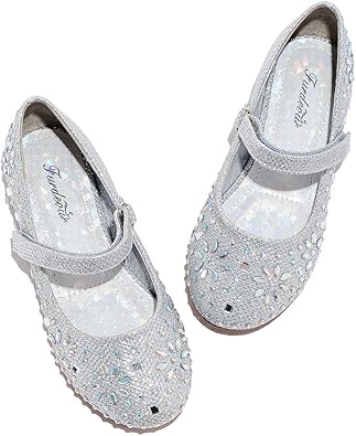 Amazon Com Furdeour Girls Ballet Flats Glitter Dress Shoes