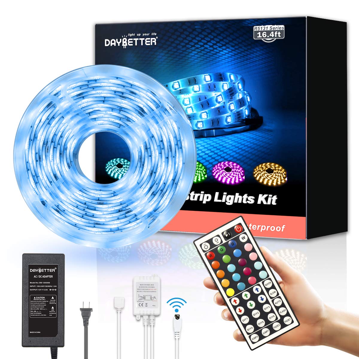 Daybetter Led Strip Lights 16.4ft Waterproof Color Changing Led Lights