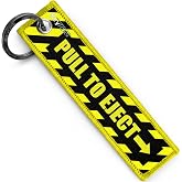 KEYTAILS Keychains, Premium Quality Key Tag for Motorcycle, Car, Scooter, ATV, UTV [Pull To Eject - Yellow]