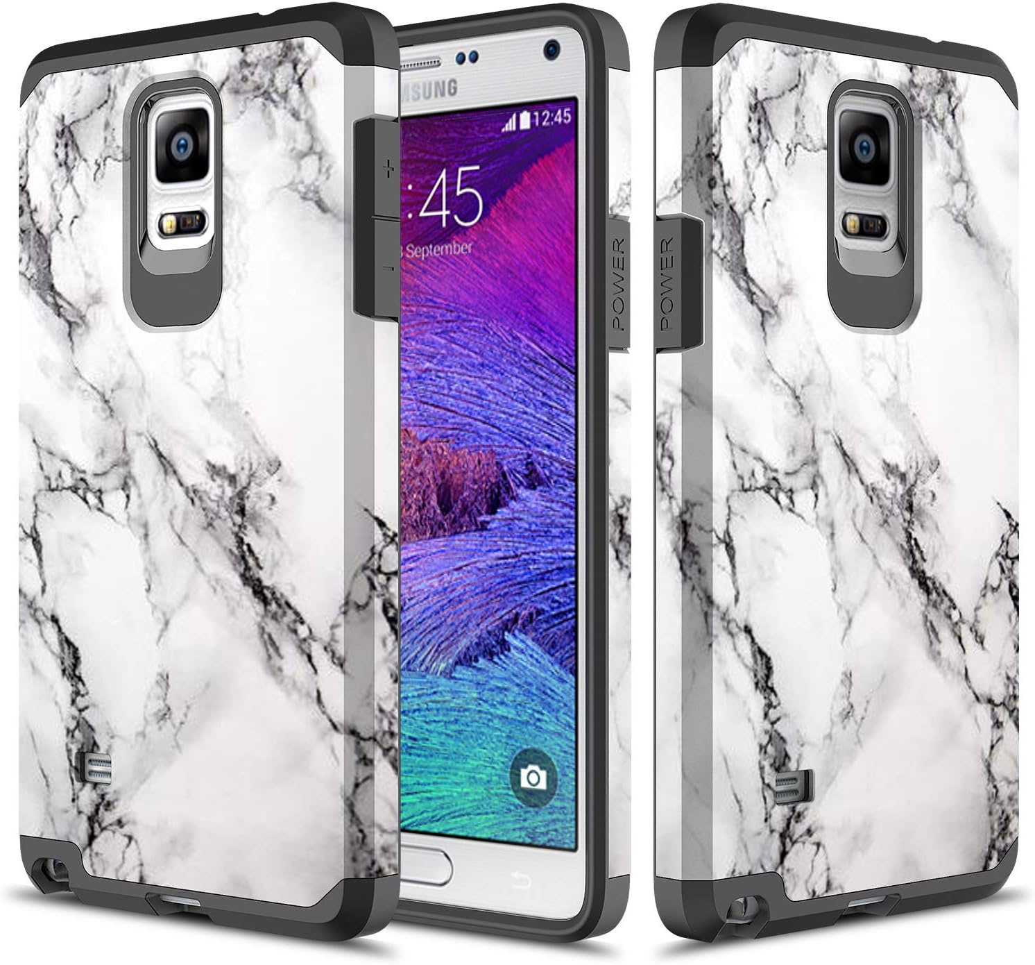 Galaxy Note 4 Case, TownShop Hard Impact Dual Layer Shockproof Bumper Case for Samsung Galaxy Note 4 - Marble