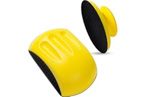 Shawya 5 Inch Hand Sanding Block Hook and Loop Sanding Block 2 PCS Round and Mouse Hand Sanding Blocks Foam Sanding Blocks Auto Body Hand Sanders for Wood Mouse Sanding Pad Sandpaper Holder