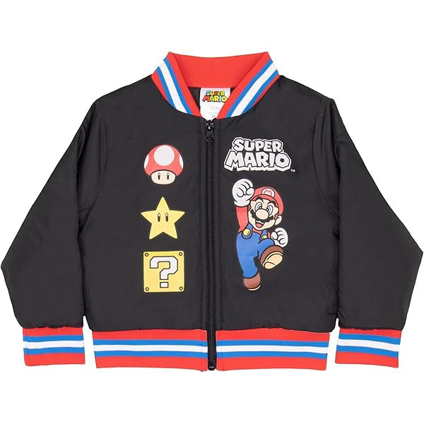 Amazon.com: Nintendo Super Mario Bros Boys Varsity Bomber Jackets