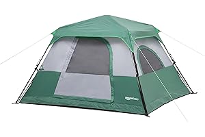 Amazon Basics Instant Camping Tent with Rainfly, Weather-Resistant, Quick Setup