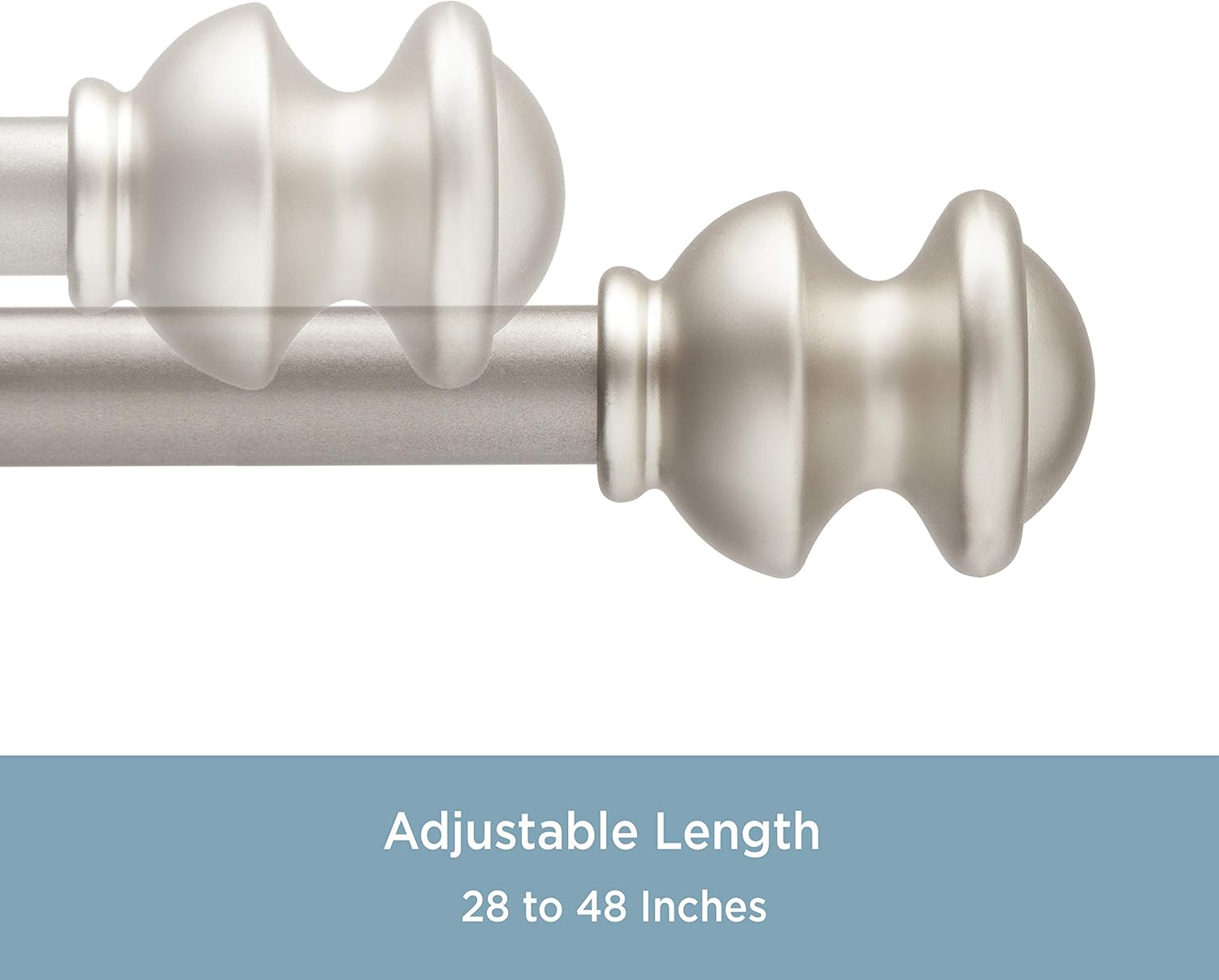 Kenney Kendall Standard Decorative Window Curtain Rod, 28-48", Brushed Nickel: Home & Kitchen