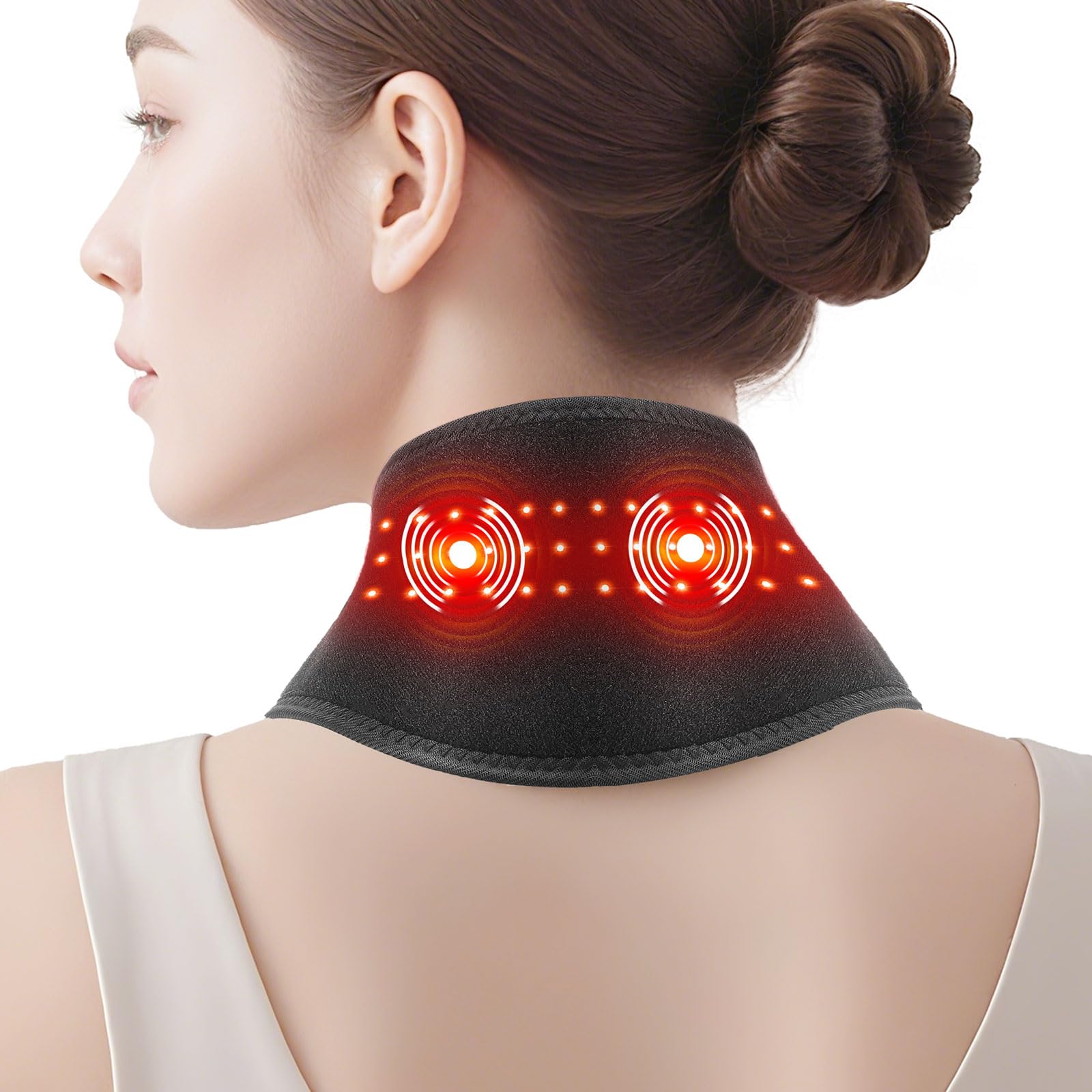 Photo 1 of ***VIBRATES ONLY/ NO HEAT*** Neck Heating Pad for Neck Pain Electric, Neck Massager with Heat, Heated Neck Wrap Cordless with 660nm 850nm Red Light Heats, Neck Warmer Brace