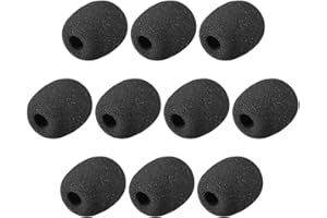 uxcell 10PCS Foam Mic Cover Microphone Windscreen Shield Protection Black 41mm Length for Headset