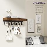 SW TYMIKI Key Holder with Wood Tray 6 Hooks Wall Mounted Organizer view 7