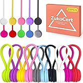 ZukoCert 20-Pack Magnetic Cable Ties – Reusable Silicone Cord Organizers with High-Strength Magnets (Flexible Straps for Charging Cables, USB Wires, Ideal for Home, Office & Travel)