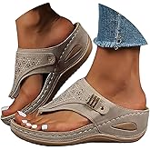 Orthopedic Sandals for Women 2026 With Arch Support Wedge Platform Sandals Non-Slip Flip Flops Dressy Summer Beach Shoes Comfortable Casual Spring Shoes