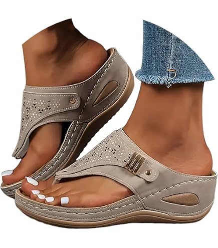 Orthopedic Sandals for Women 2025 Dressy Summer Comfortable Sandals Arch Support Wedge Slippers Casual Flip Flops : Clothing, Shoes & Jewelry
