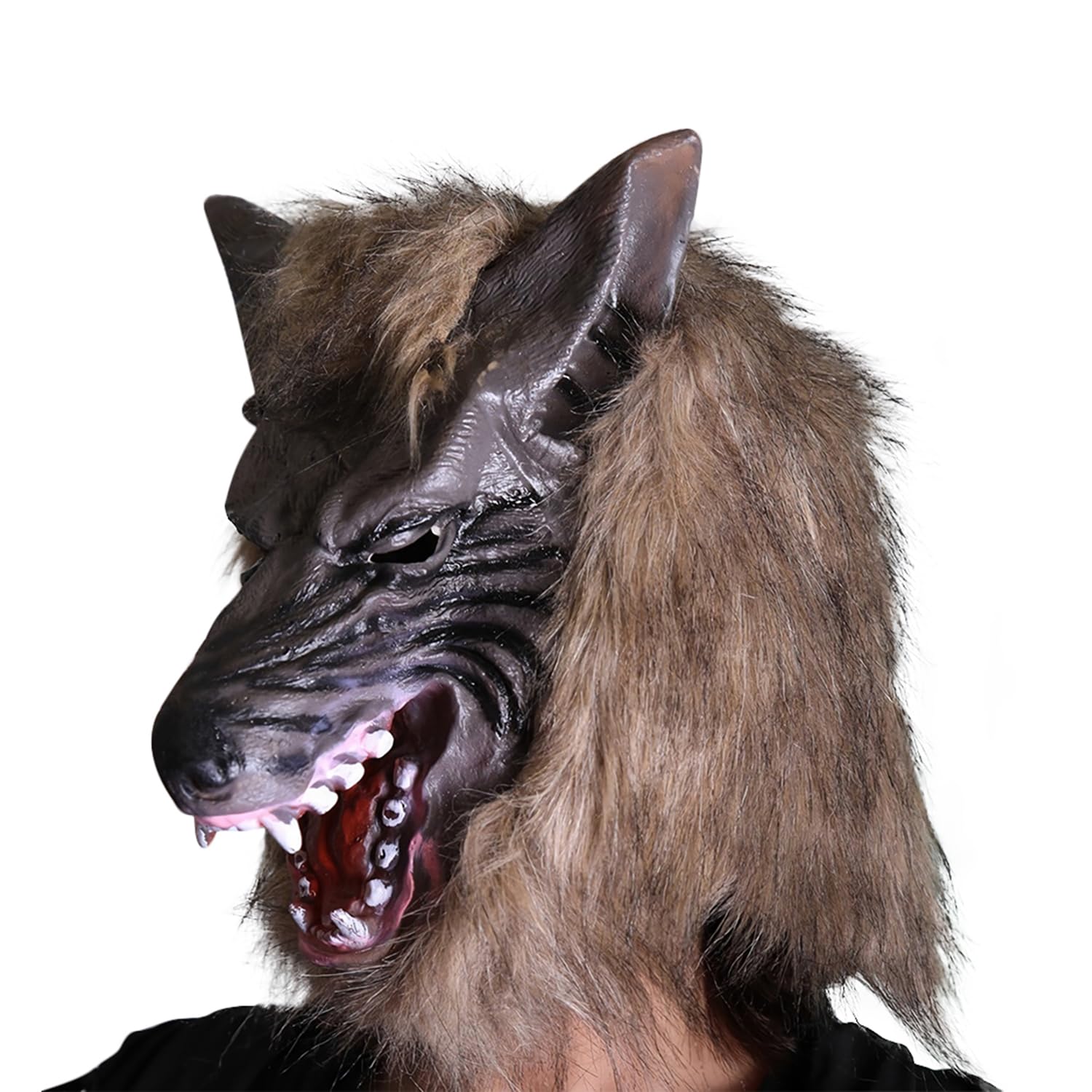 LONTG Adults Halloween Werewolf Mask Horror Scary Animal Wolf Head Mask Masquerade Mask Fancy Dress Accessories Props for Cosplay Costume Party Theme Party