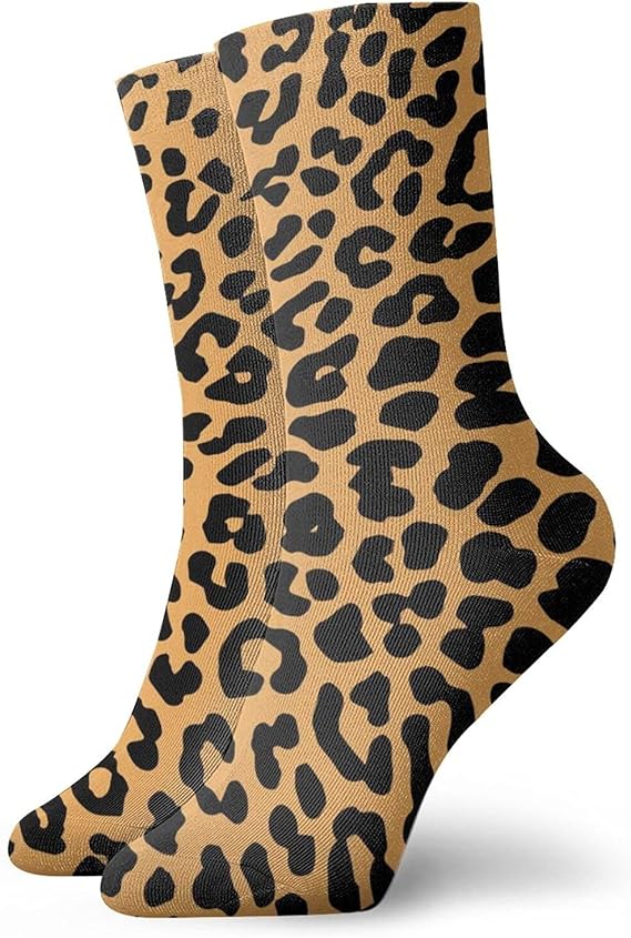 Leopard Print Socks for Men Women Low Cut Ankle Patterned Crew Socks
