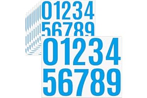 Jiepuxiter 10 Sheets Vinyl House Numbers for Mailbox,4 inch Waterproof Mailbox Numbers Sticker,Self-Adhesive Number Stickers for Mailbox,Cars,Boats,Window,Apartment Door Address Number (Blue, 4 inch)
