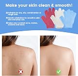Lafefe 6Pcs Bamboo Exfoliating Shower Gloves - Skin Scrub Mitts view 4