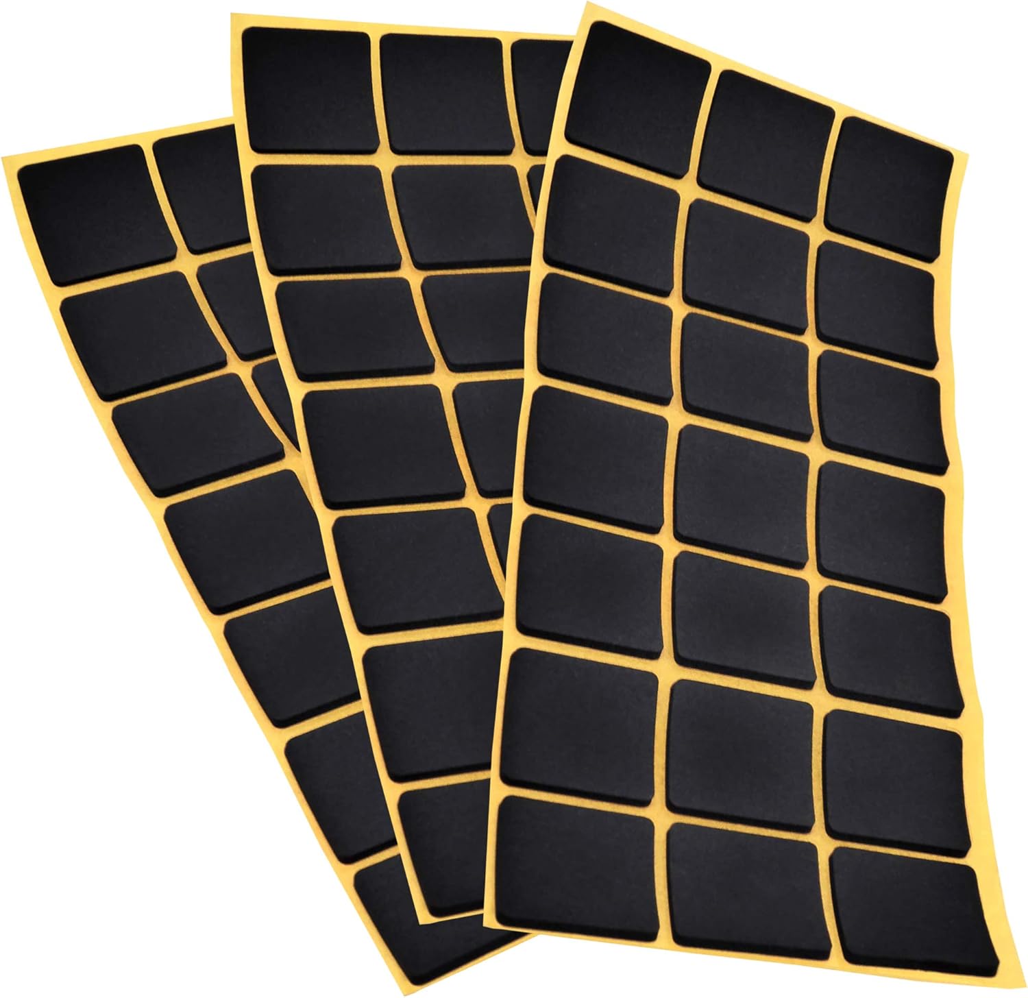 Adsamm® / 63 x self-adhesive anti-slip pads made of EPDM cellular rubber / 1.18x1.18'' (30x30 mm) / Black/square / 0.098'' (2.5 mm) thick anti-slip glides - Image 3