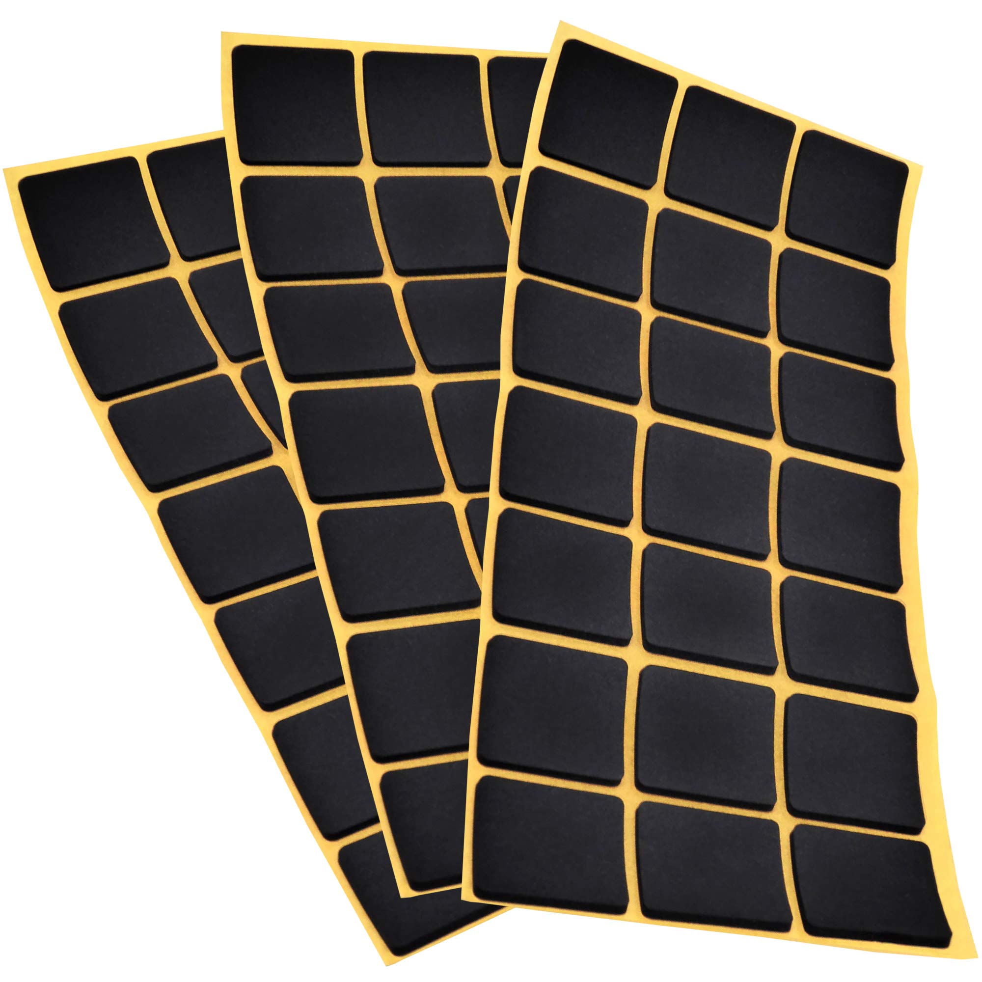 Adsamm® / 63 x self-adhesive anti-slip pads made of EPDM cellular rubber / 1.18x1.18'' (30x30 mm) / Black/square / 0.098'' (2.5 mm) thick anti-slip glides