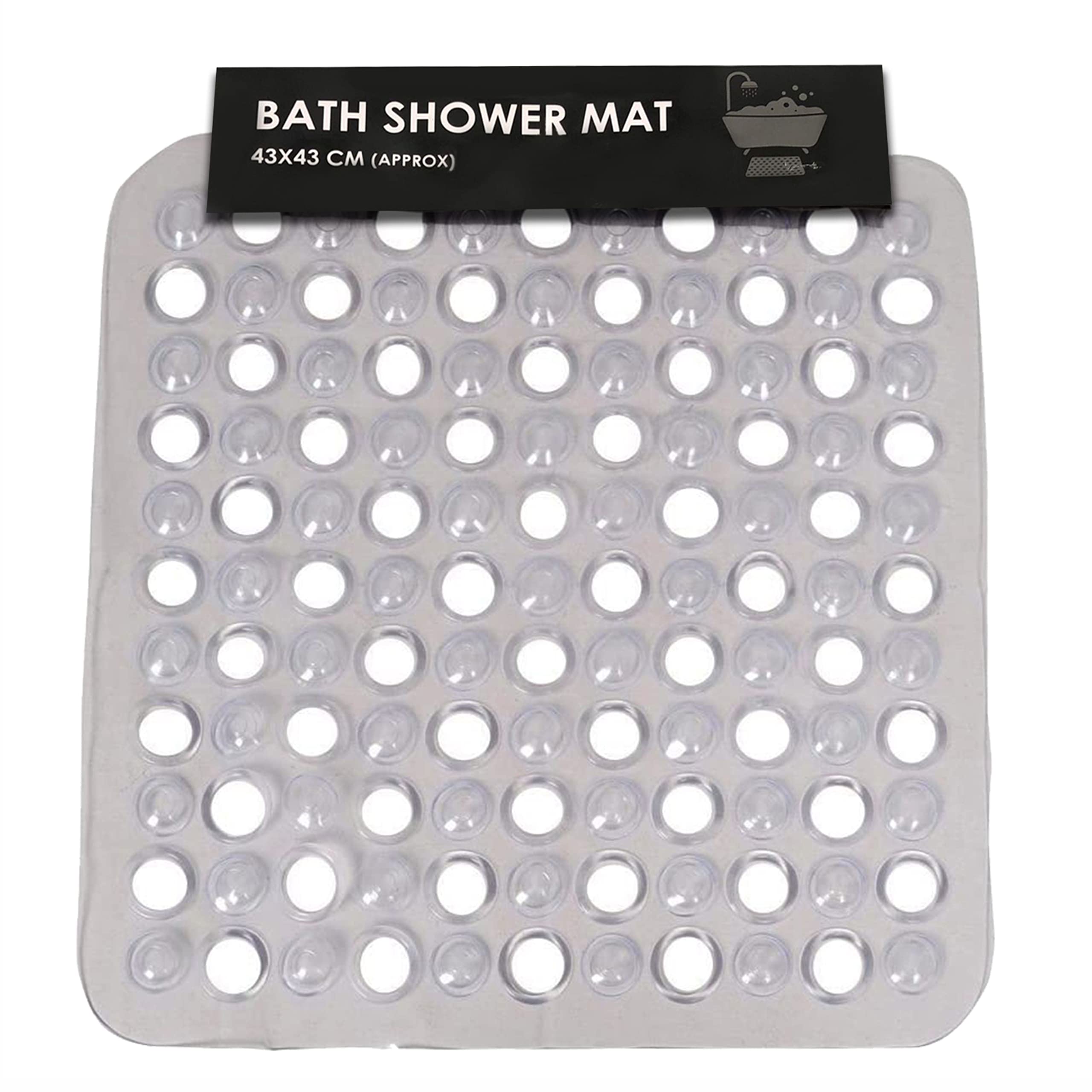 SUL Square Shower Mat Anti-Slip,Anti-Mould,Machine-Washable Quadrant Bath Mat For Walk In Shower Tray,Bathtub Shower Mats Non-Slip Drain Holes Suction Cups,Latex Resistant Ideal For Kids & Elderly