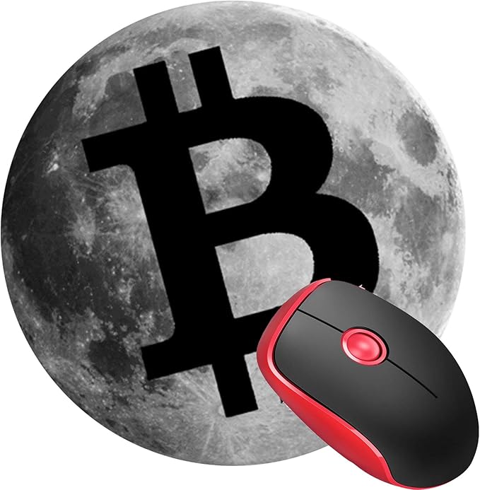 Mouse Pad Round Gaming Mouse Mat Crypto Bitcoin, Non-Slip Rubber Base Mousepad Mousemat for Laptop Computer PC Office Home
