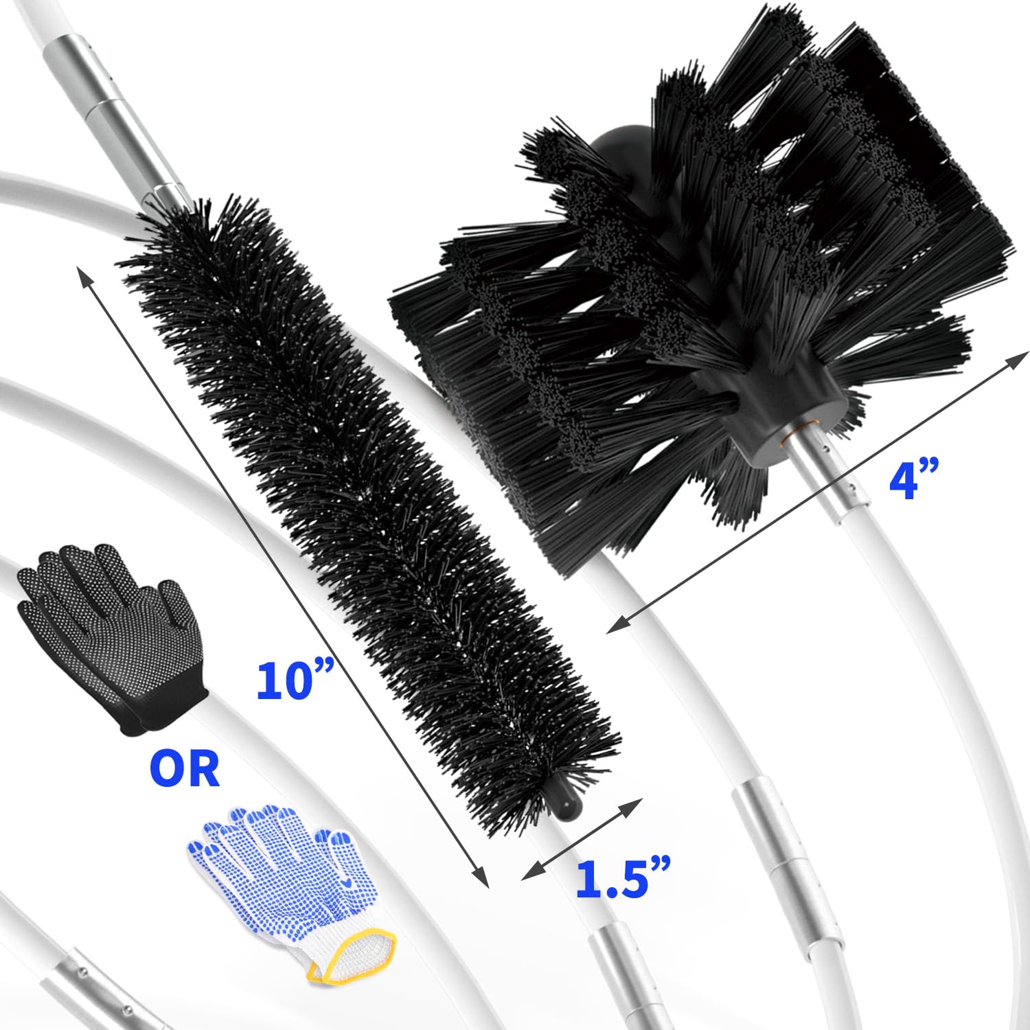 Holikme 40 Feet Dryer Vent Cleaner Kit, Flexible Lint Brush with Drill Attachment, Extends Up to 40 Feet for Easy Cleaning, Synthetic Brush Head, Use with or Without a Power Drill