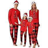 iClosam Matching Family Pajamas Set Striped Christmas Pajamas Sleepwear Dad Mom PJs