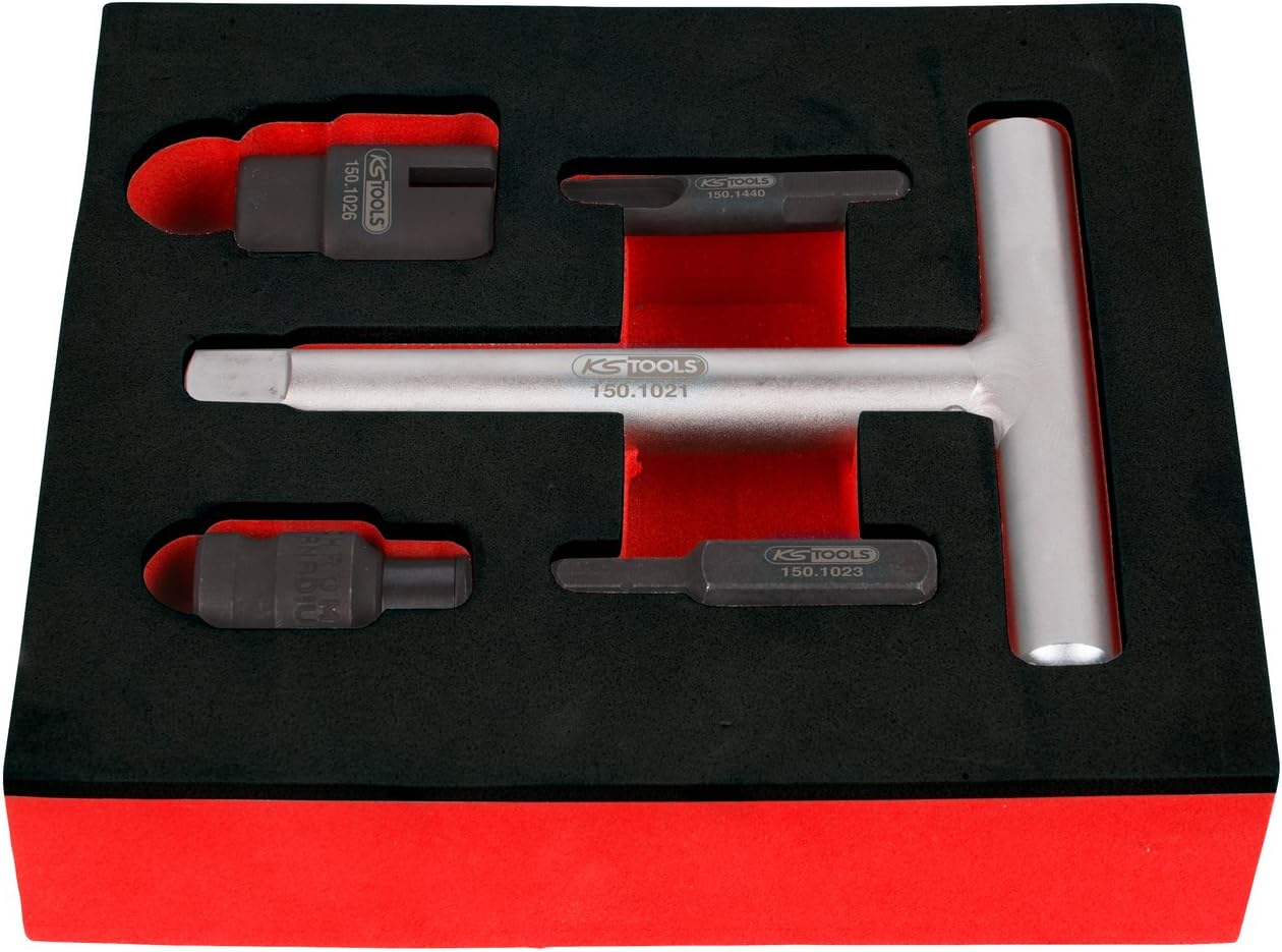 KS Tools 150.1020 Service Special Profile Set for Plastic Oil Drain Screws 1/4 Inch + 3/8 Inch 5 Pieces, Colour, Size - Image 4