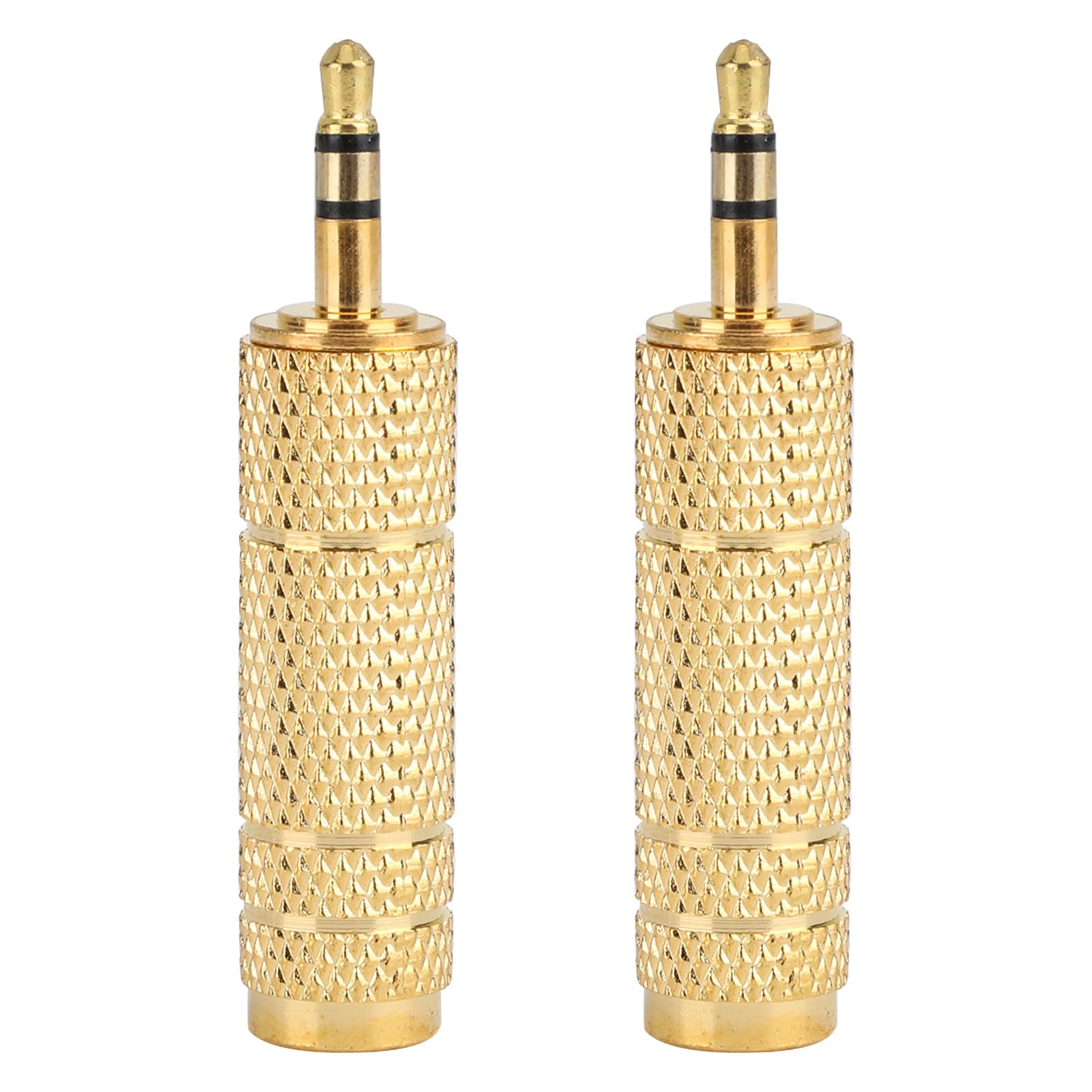 2 Pcs 6.5mm Female to 3.5mm Male Headphone Jack Adapters, Portable Jack Plug Adapter Audio Converters, Zinc Alloy Construction for Enhanced Microphone, DJ Headphones & Sound System Connectivity
