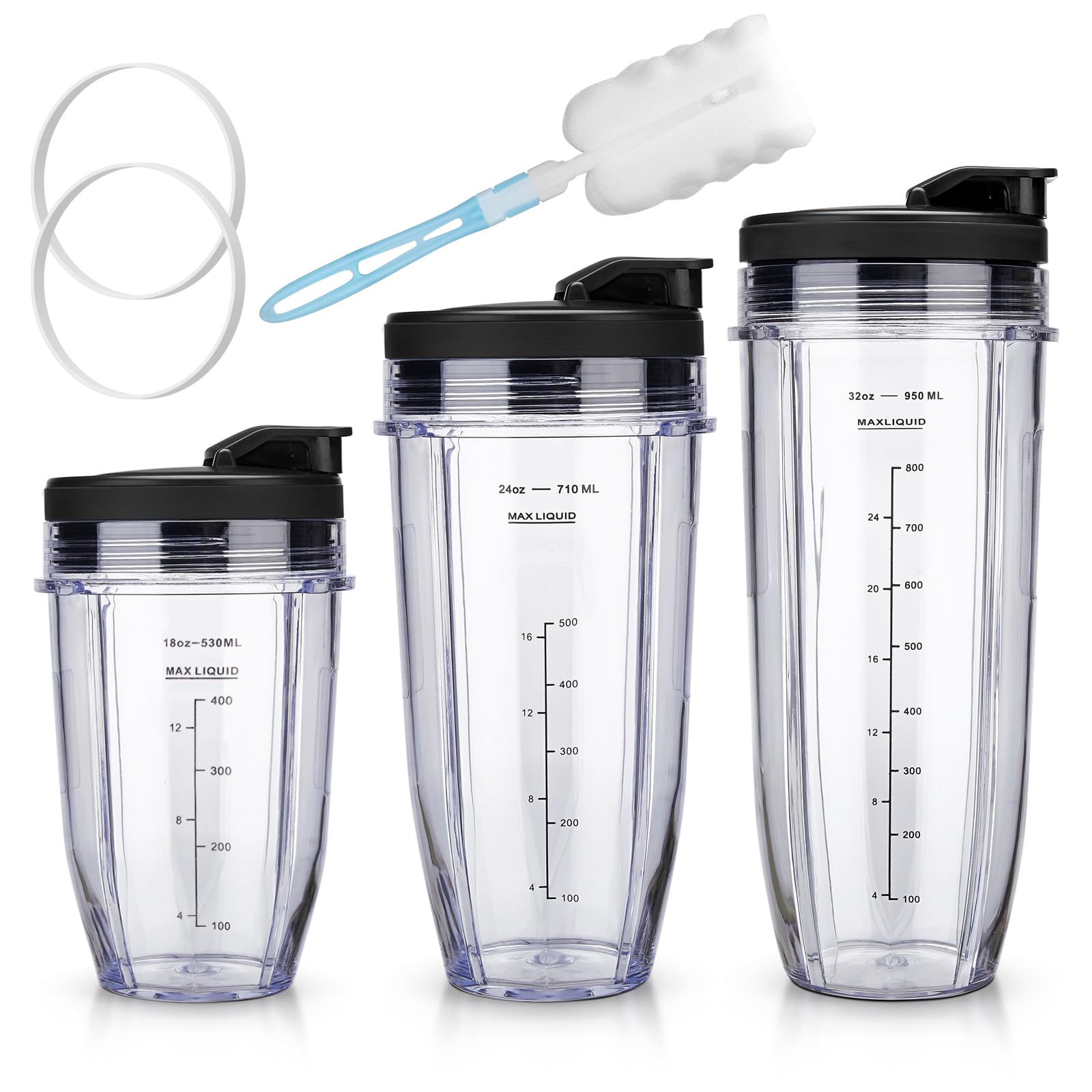 Ninja Blender Cups Replacement 18 24 32 oz Cups Kit