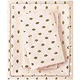 Intelligent Design Microfiber Cozy Bed Sheet Set, Modern All Season Bedding & Pillowcases, Premium 14" Elastic Pocket Fits up to 16" Mattress, Twin Blush/Gold Metallic Dot 3 Piece