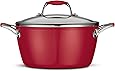 Tramontina 80110/064DS Gourmet Ceramica Deluxe Covered Dutch Oven, PFOA- PTFE- Lead and Cadmium-Free Ceramic Exterior & Interior, 5-Quart, Metallic Red, Made in Italy